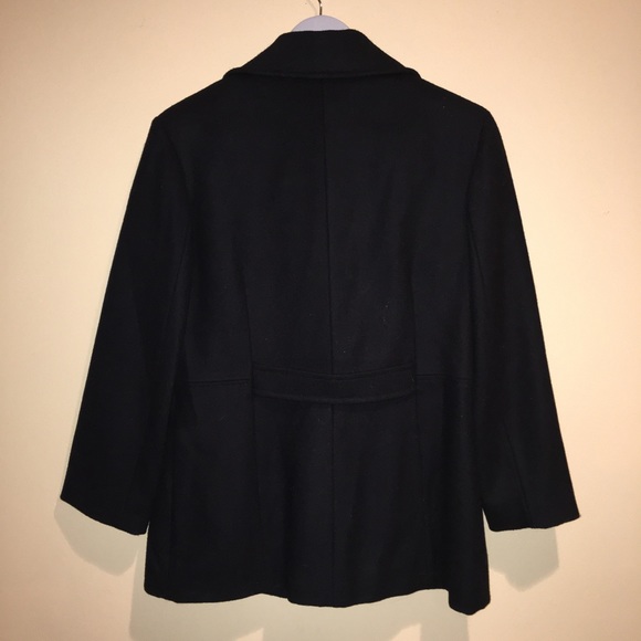 Mackintosh Black Wool Pea Coat Size 6 - Picture 2 of 4
